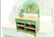 Wooden workbench in baby blue